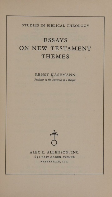Essays on new testament themes 